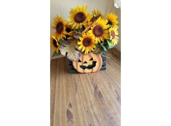 Sunflowers In Pumpkin Basket