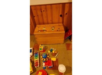 Adorable Vintage Toy Box Full Of Assorted Toys