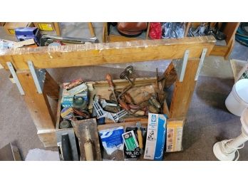 A- Frame Work Horse With Contents Of Bottom Shelf
