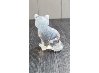 Glass Cat Signed By Artist- Hand Painted