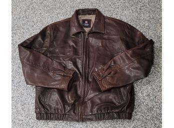 Soft Brown Leather Chaps Jacket - Size Large - P