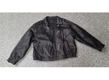 Mens XL Croft & Barrow Black Leather Jacket - P