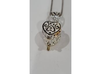 Sterling Silver Chain And Heart Locket - CA