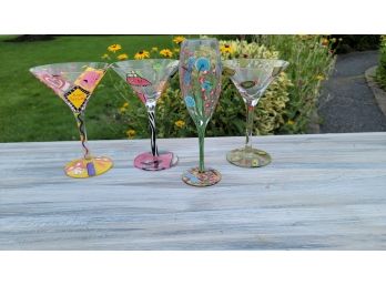 Fun Painted Glasses With Recipes On The Bottom
