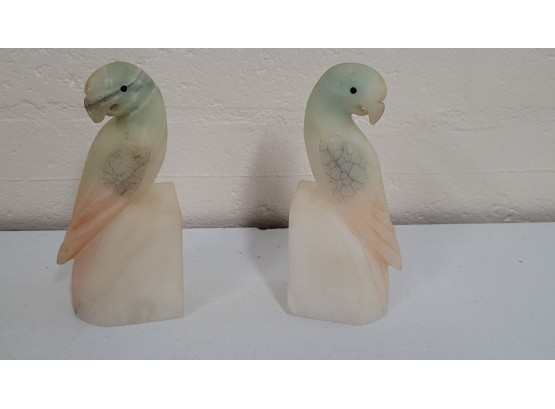 Italian Marble Parrot Bookends 6'