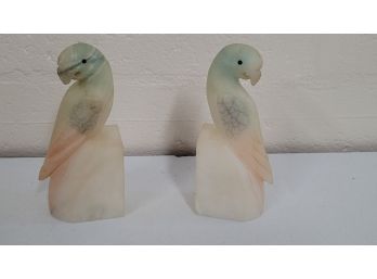 Italian Marble Parrot Bookends 6'