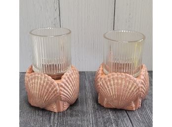 Pair Of Shell Candle Holders