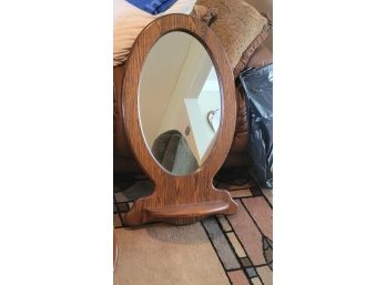 35 X 20 Oak Mirror With Shelf