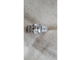 Sterling CZ Ring - Size 9 -  Lot CC