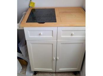 Kitchen Cart With Stone Cutting Board/ Hot Plate & Towel Rack