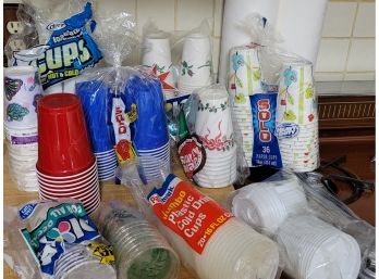 Collection Of Plastic & Paper Cups