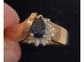 14k - Sapphire & Diamond  - 3.1g - Size 7 Ring - Lot A