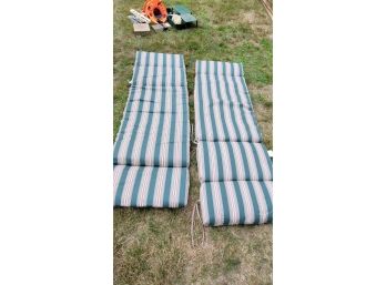 Green Striped Lounge Cushions