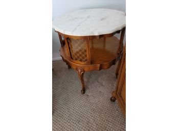 Marble Top Side Table - 27 Round X28' High