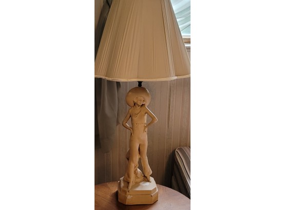 1935 Art Deco Lady Plaster Lamp - Works - Cannot Ship This Item