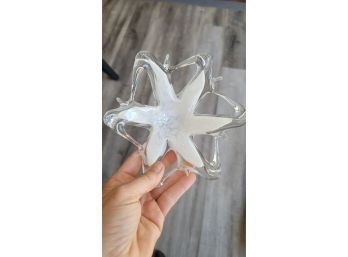 Hand Blown Glass Star Dish 6.5'
