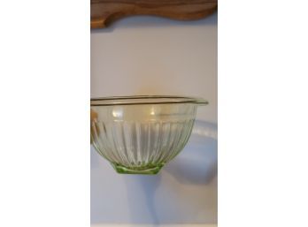 Depression Glass- Federal Glass- Green Rolled Edge Mixing Bowl - 7'