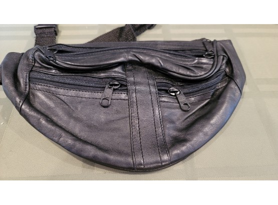 Round Bottom Leather Fanny Pack