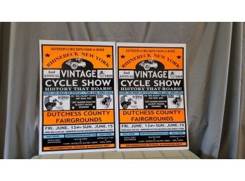 2- Vintage Cycle Show Fairgrounds Posters - Rhinebeck