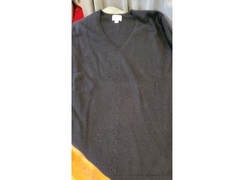100 Percent Cashmere Black V Neck Sweater Size Medium