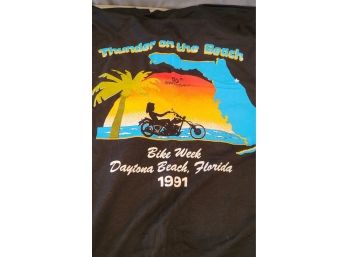 Brand New 1991 Bike Week Thunder On The Beach T Shirt - Size M -  1 Of 2