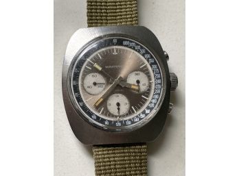 Vintage Automatic Wakmann Chronograph Made By Breitling Watch -J