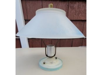 1930s Glass Lamp- Gorgeous 9' X 12' Wide Glass Shade - Needs Rewiring