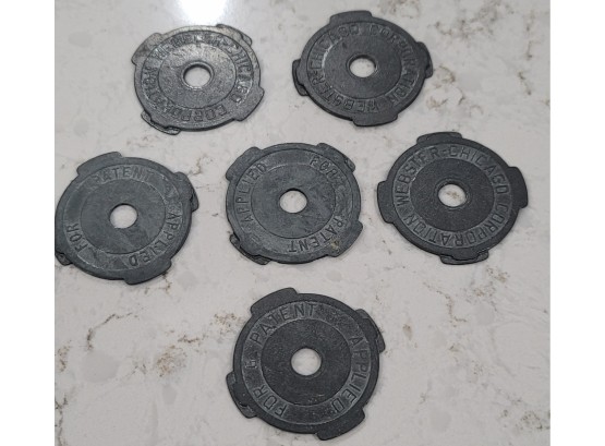 1950s Metal Record Adapters - Webster-Chicago 1.5' Set Of 6