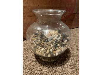 Glass Vase With Rocks-C