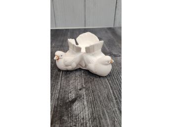Three Dove Candle Holder - Small Fleck On Inside One Tail