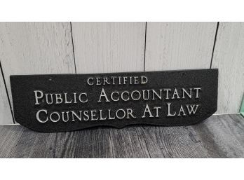 Metal Two Sided Public Accountant Counselor At Law - 15.5'
