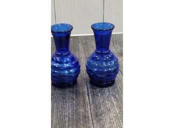 2 Cobalt Vases - 4 5'