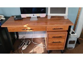 Desk With Rolling File Cabinet