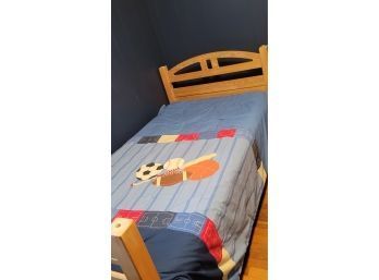 Twin Solid Wood Bed - Top Of Bunk - See Other Listing
