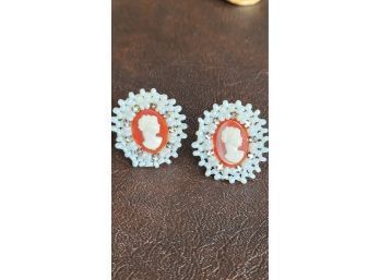 Cameo Clip On Earrings