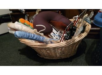 Wicker Laundry Basket With Hangers