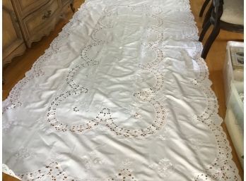 White Cut Work Tablecloth 120x60