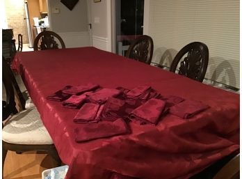Burgundy Tablecloth 140x60 - 12 Coordinating Napkins
