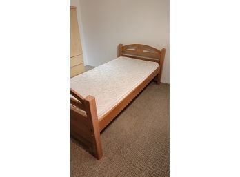 Twin Solid Wood Bed -bottom Of Bunk - See Other Listing
