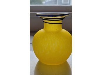 Yellow & Blue Vase 4.75'