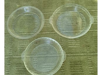 3 Glass Pie Plates - 2-10' & 1-9'