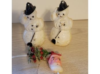 Mid Century Plastic Ornaments And Cake Toppers