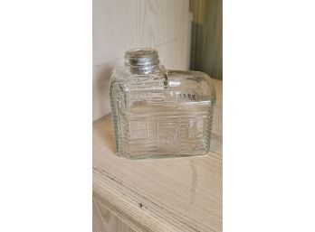 Log Cabin Syrup Glass Container With Cork