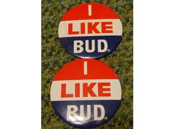 Two Large I Like Bud Buttons
