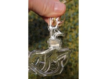 German Mikasa Glass Reindeer Ornament