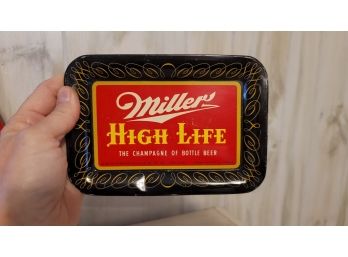 Small Rectangular Vintage Miller High Life Tray - Dent On Bottom