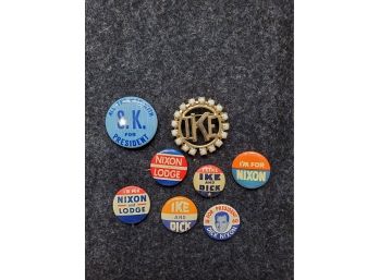 8 Presidential Buttons/Pins