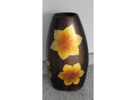 Large Brown And Gold Vase- Sits On Floor - Please Read