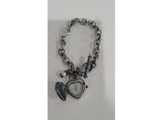 Toggle Bracelet With Watch Pendant