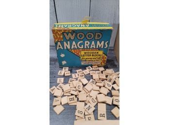 Vintage Milton Bradley Wood Anagrams Game